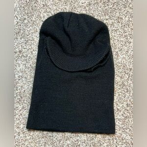 Black Knit Beanie with bill